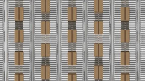 Parcels on conveyor belts Stock Footage 117188610