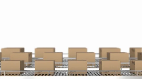 Parcels on conveyor belts Stock Footage 117189925