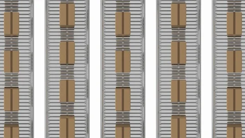 Parcels on conveyor belts Stock Footage 117193696