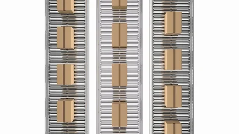 Parcels on conveyor belts Stock Footage 117193765