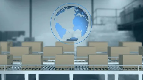 Parcels on conveyor belts Stock Footage 117193867
