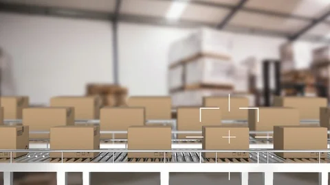 Parcels on conveyor belts Stock Footage 117193939