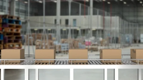 Parcels on conveyor belts Stock Footage 117194140