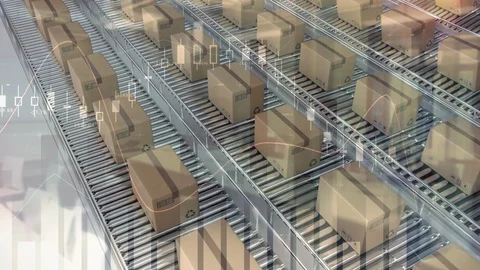 Parcels on conveyor belts Stock Footage 117194232