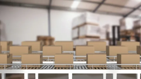 Parcels on conveyor belts Stock Footage 117195095