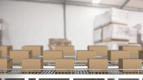 Parcels on conveyor belts Stock Footage 117196650