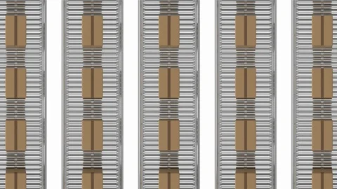 Parcels on conveyor belts Stock Footage 117196829