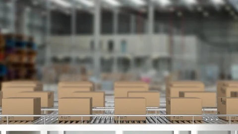 Parcels on conveyor belts Stock Footage 117199572