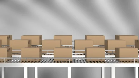 Parcels on conveyor belts Stock Footage 120540691