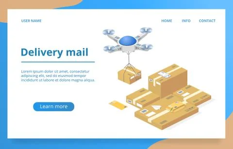 Parcels delivery with drone technology Stock-Illustration