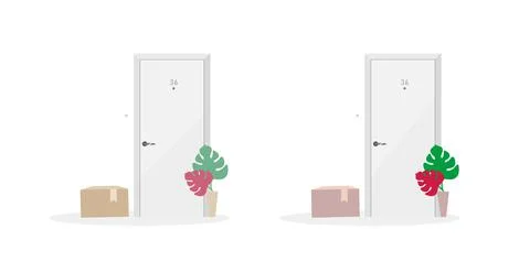 Parcels delivery flat color vector objects set Stock Illustration