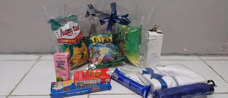 Parcels during Eid in Indonesia in the form of a collection of snacks, cakes Stock Photos