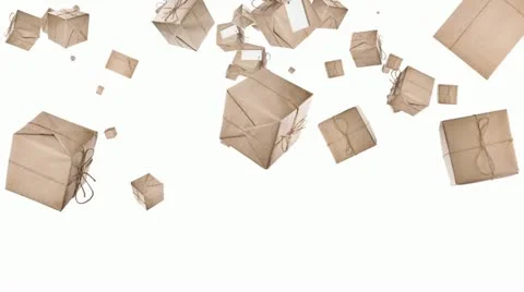Parcels falling down Video stock 22331552