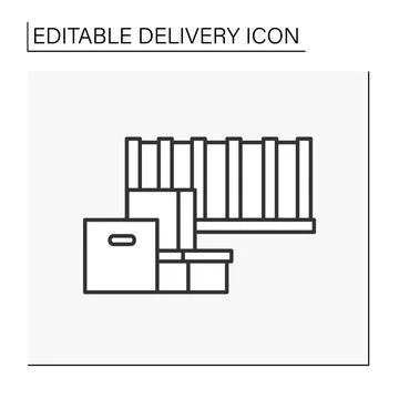 Parcels line icon Illustrazione stock