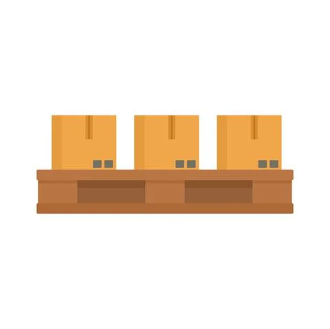 Parcels on pallet icon flat isolated vector イラスト素材
