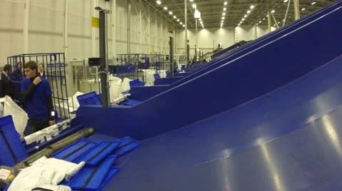 Parcels separating in one of the post departments. Stock Footage 58284767