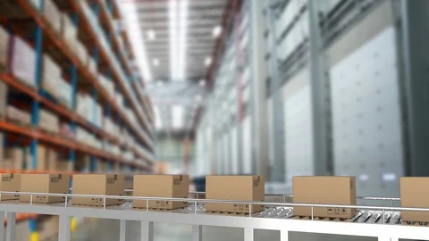 Parcels in shipping centre Stockbeeldmateriaal 117181806