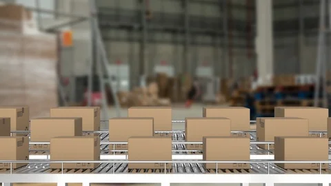 Parcels in shipping centre Stockbeeldmateriaal 117182844