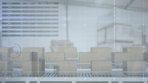 Parcels in shipping centre Stock Footage 117183369