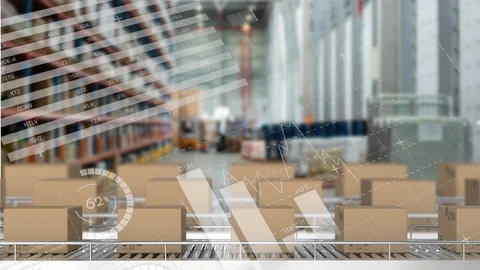 Parcels in shipping centre Video stock 117185362