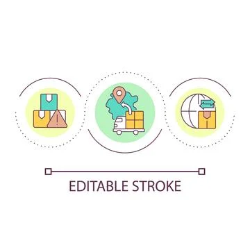 Parcels transportation service loop concept icon Illustrazione stock