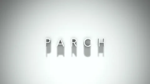 Parch 3D title animation with shadows on a white background Stock Footage 297799130