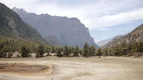 Parched lake in mountains Stock Footage 75152426