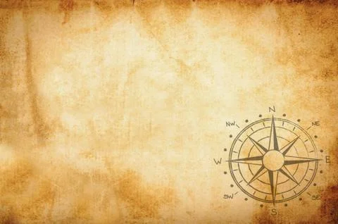 Parchment with compass rose Stock Photos