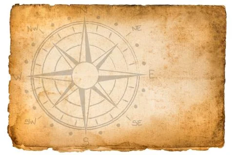 Parchment with compass rose Stock Photos