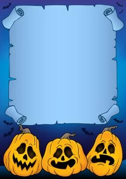 Parchment with Halloween pumpkins Illustrazione stock