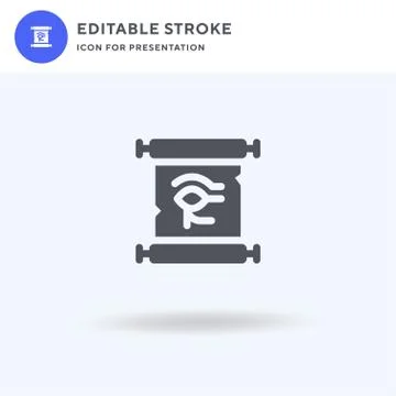 Parchment icon vector, filled flat sign, solid pictogram isolated on white, l Illustrazione stock