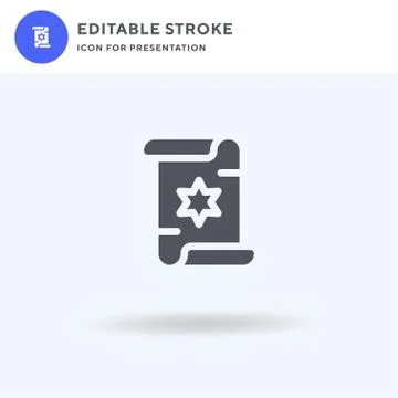 Parchment icon vector, filled flat sign, solid pictogram isolated on white, l Illustrazione stock