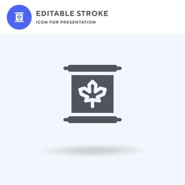 Parchment icon vector, filled flat sign, solid pictogram isolated on white, l Illustrazione stock