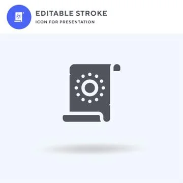 Parchment icon vector, filled flat sign, solid pictogram isolated on white, logo Illustrazione stock