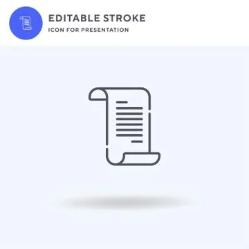 Parchment icon vector, filled flat sign, solid pictogram isolated on white, logo Stock Illustration