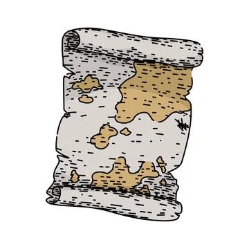Parchment old map sketch hand drawn vector Stock Illustration