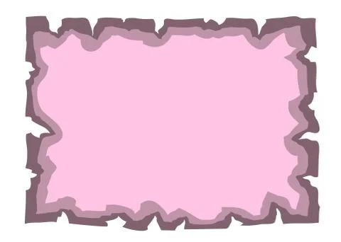 Parchment old paper Empty cartoon banner pink Stock Illustration