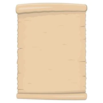 Parchment old paper sheet vector illustration isolated on white background. Stock Illustration