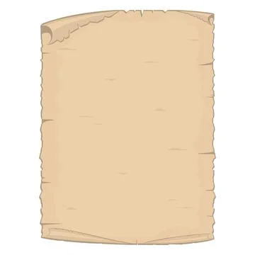 Parchment old paper sheet vector illustration isolated on white background. Stock Illustration
