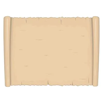Parchment old paper sheet vector illustration isolated on white background. Stock Illustration