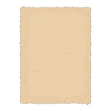 Parchment old paper sheet vector illustration isolated on white background. Stock Illustration