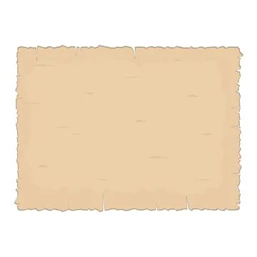 Parchment old paper sheet vector illustration isolated on white background. Stock Illustration