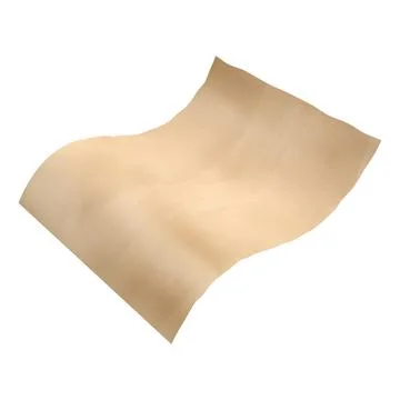 Parchment paper fly in air, vector realistic craft paper sheet falling down Stock Illustration