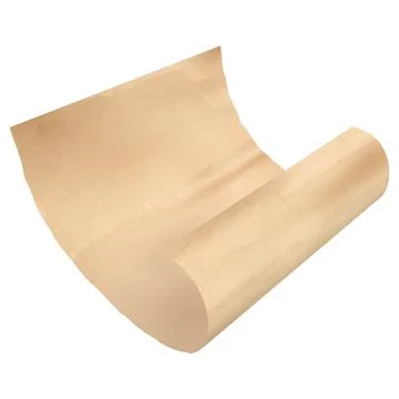 Parchment paper fly in air, vector realistic old craft paper sheet rolled edge Stock Illustration