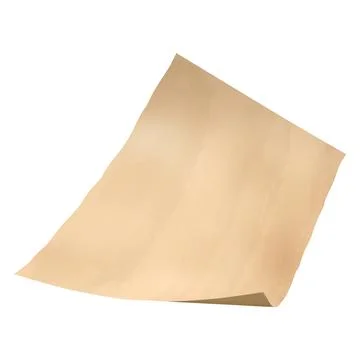 Parchment paper fly, vector realistic blank fly kraft paper sheet with curled Stockillustratie