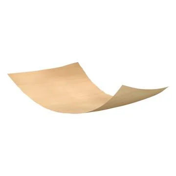 Parchment paper flying, vector realistic kraft paper sheet, vintage curled brown Stock Illustration
