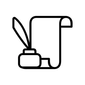 Parchment paper scroll icon vector. Isolated contour symbol illustration 库存插图