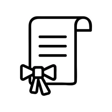 Parchment paper scroll icon vector. Isolated contour symbol illustration Ilustração Stock