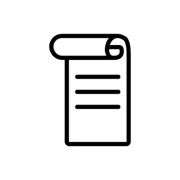 Parchment paper scroll icon vector. Isolated contour symbol illustration 库存插图