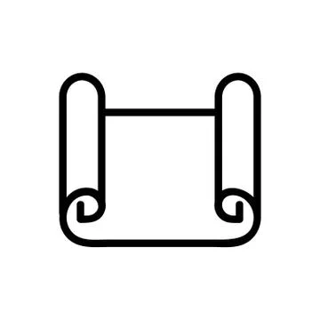Parchment paper scroll icon vector. Isolated contour symbol illustration Stock Illustration